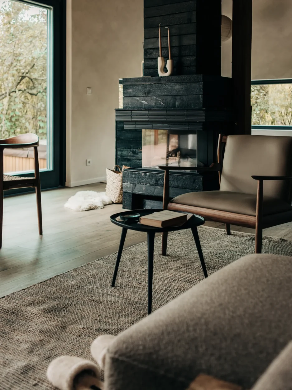 Aiki beige leather armchair